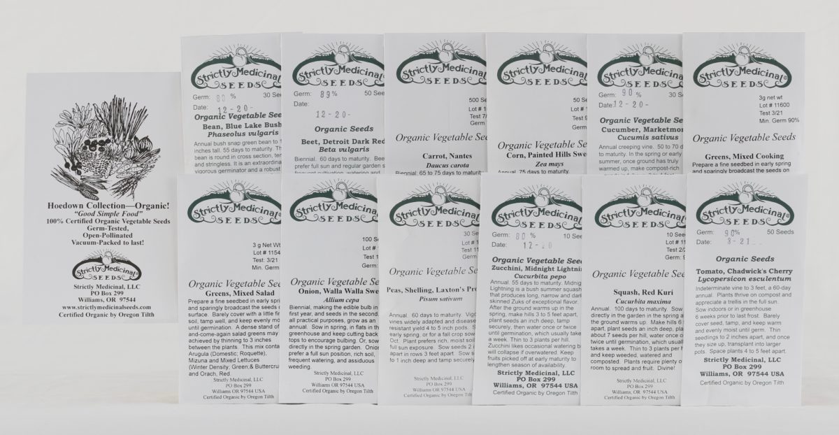 Hoedown Seed Collection, 12 packs of openpollinated vegetable seeds
