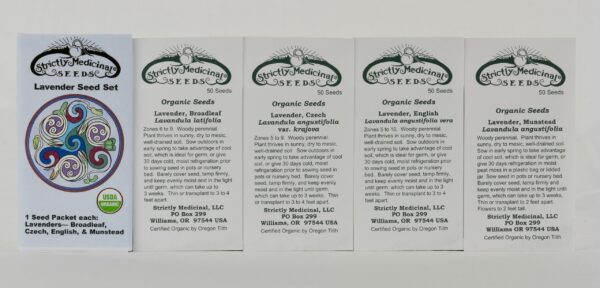 Lavender Set (4 seed packets): Broadleaf, Czech, English; Munstead, Organic