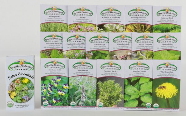 Extra Essentials, 16 full color medicinal herb seed packets, organic - Image 3