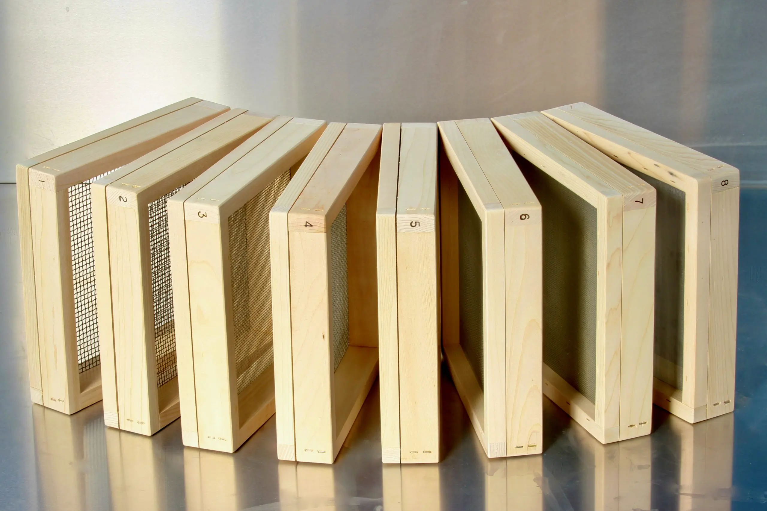 Stainless Steel and Cedar Seed Cleaning Screens, Set of 8 FREE Shipping